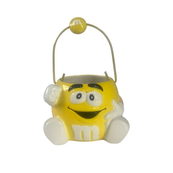 M&Ms Yellow Character Ceramic Candy Holder Basket Collectible By Galerie - Picture 1 of 7